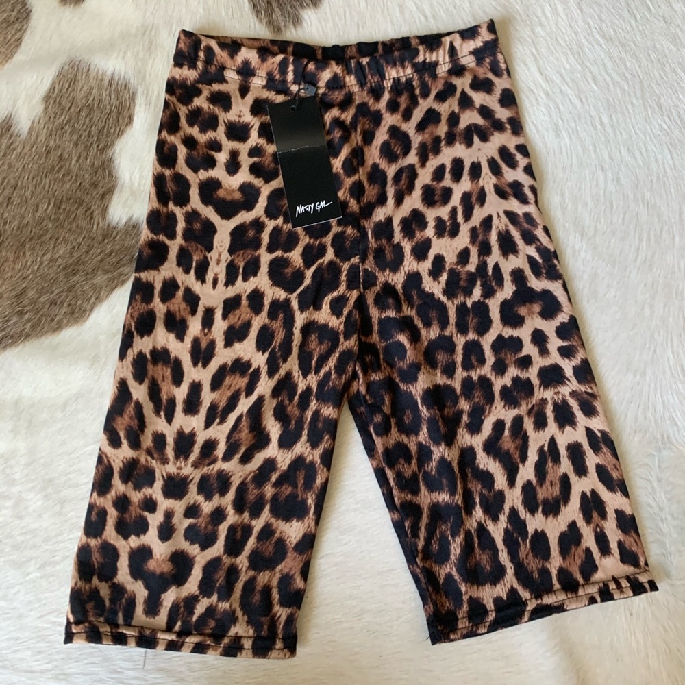Leopard Print Biker Shorts XS